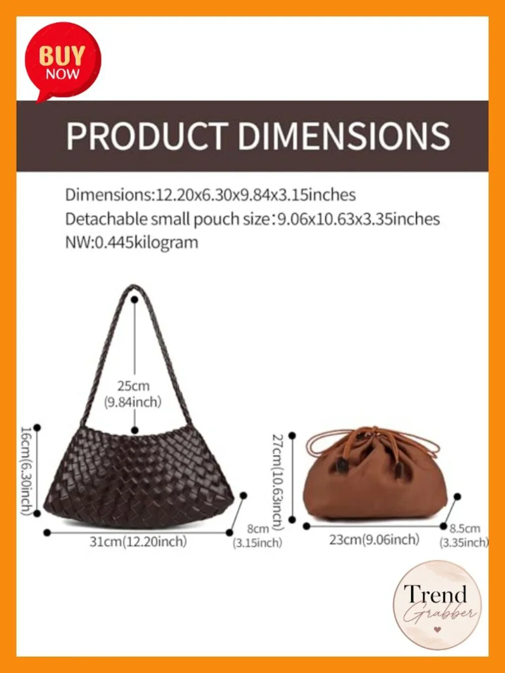 Vintage Hobo Purse Woven Shoulder Bag Trendy Bucket Underarm Bag with Removable